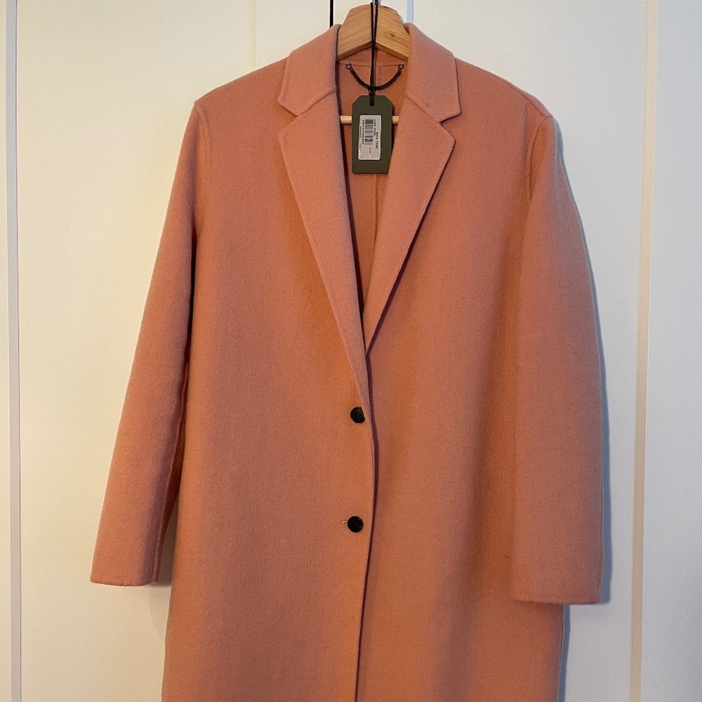 All Saints Anya Coat Clay Pink Size S